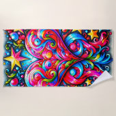 Herzdesign Strandtuch (Vorderseite)