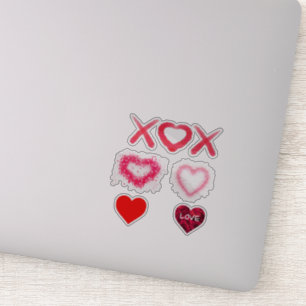 Herzdesigns xox rote Valentinstag Muster Aufkleber