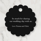 Herzdiamanten auf schwarz danke Ihnen Hochzeit Geschenkanhänger (Rückseite)