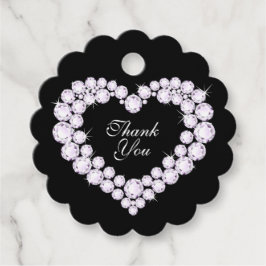 Herzdiamanten auf schwarz danke Ihnen Hochzeit Geschenkanhänger