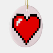 Herzdieb 8 Bit Pixel Art - Funny Geeky Gamer Keramik Ornament (Rechts)