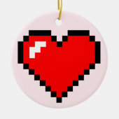 Herzdieb 8 Bit Pixel Art - Funny Geeky Gamer Keramik Ornament (Vorne)
