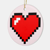 Herzdieb 8 Bit Pixel Art - Funny Geeky Gamer Keramik Ornament (Links)