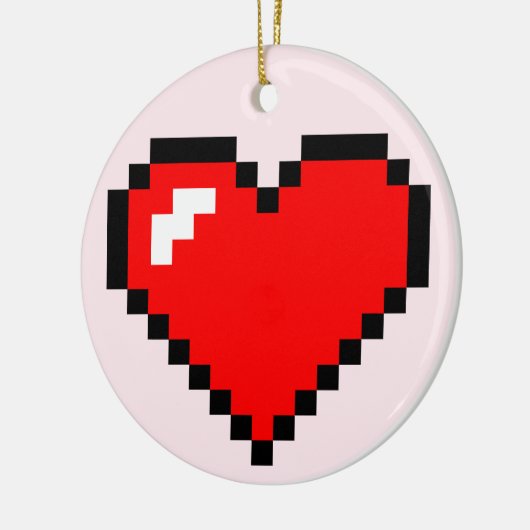 Herzdieb 8 Bit Pixel Art - Funny Geeky Gamer Keramik Ornament (Links)