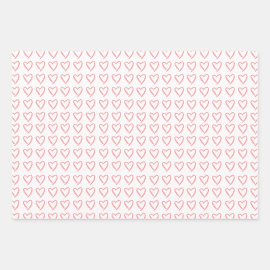 Herzdooddle-Muster Geschenkpapier Set (Vorderseite 2)