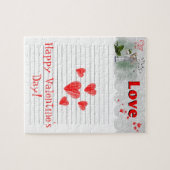 Herzdoodle auf der Valentintagskarte Puzzle (Horizontal)
