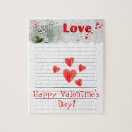 Herzdoodle auf der Valentintagskarte Puzzle