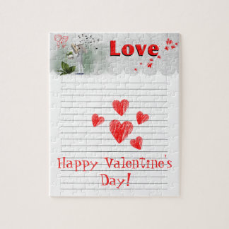 Herzdoodle auf der Valentintagskarte Puzzle