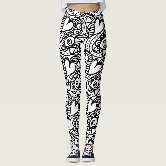 Herzdoodle-Leggings Leggings (Vorderseite)