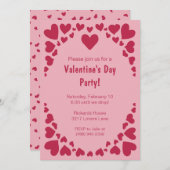 Herzdoodles auf Pink Valentins Party Einladung (Vorne/Hinten)
