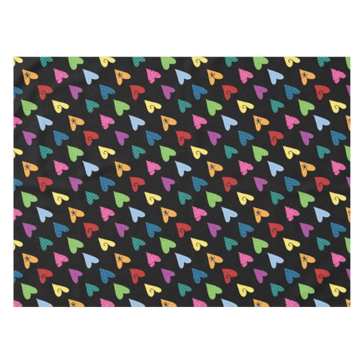 Herzdoodles Tischdecke (Vorderseite (Horizontal))
