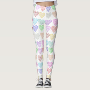 Herzdrucken, Valentinstag, mehrfarbig Leggings