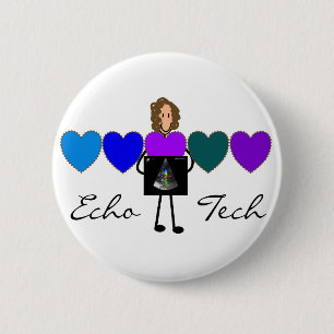 Herzecho-Techniker-einzigartige Geschenke Button