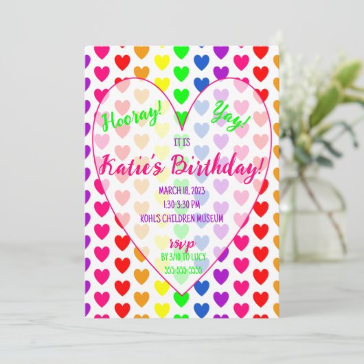 Herzeinladung Einladung (Stehend Vorderseite)