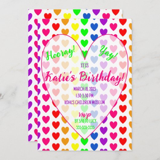 Herzeinladung Einladung (Vorne/Hinten)