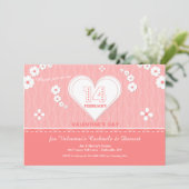 Herzeinladung zum Valentinstag Einladung (Stehend Vorderseite)