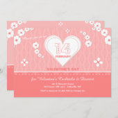 Herzeinladung zum Valentinstag Einladung (Vorne/Hinten)