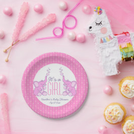 Herzelefanten Mädchen Duschpapier Teller