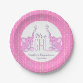 Herzelefanten Mädchen Duschpapier Teller (Vorderseite)