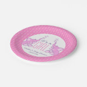 Herzelefanten Mädchen Duschpapier Teller (Schrägansicht)