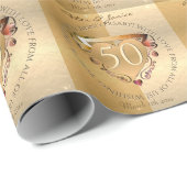 Herzemblem für das 50. Jubiläum Geschenkpapier (Rolleneckpunkt)