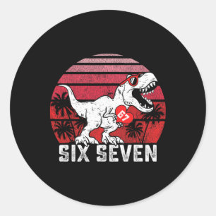 Herzen 67 Valentinstag 67 Meme Sechs Sieben 6 7 T- Runder Aufkleber