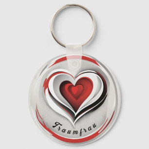 Herzen, abstrakt im Kreis - Schlüsselanhänger