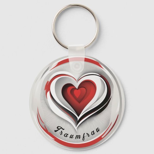 Herzen, abstrakt im Kreis -  Schlüsselanhänger (Vorderseite)