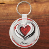 Herzen, abstrakt im Kreis -  Schlüsselanhänger (Rückseite)