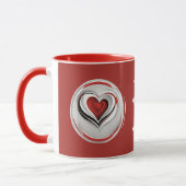 Herzen, abstrakt im Kreis - Tasse (Links)