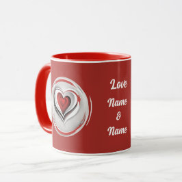 Herzen, abstrakt im Kreis -  Tasse