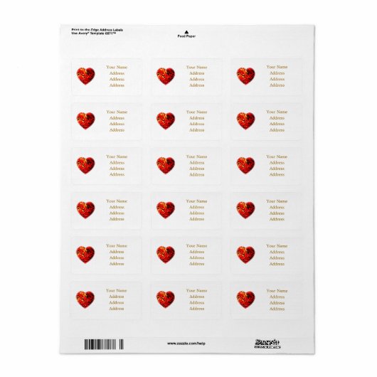 HERZEN ADRESSAUFKLEBER (Vorne)