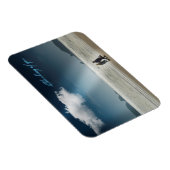 Herzen an einem Strand. Magnet (Rechte Seite)