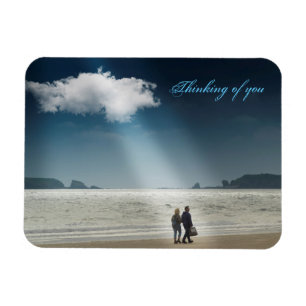 Herzen an einem Strand. Magnet