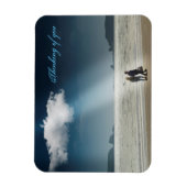 Herzen an einem Strand. Magnet (Vertikal)