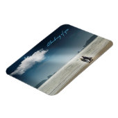 Herzen an einem Strand. Magnet (Linke Seite)