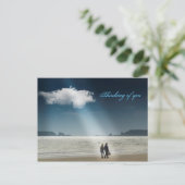 Herzen an einem Strand. Postkarte (Stehend Vorderseite)