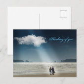 Herzen an einem Strand. Postkarte (Vorne/Hinten)
