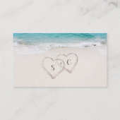 Herzen auf der Website des Sandstrandes einfügen K Platzkarte (Rückseite)