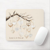 Herzen auf einem Baumzweig Liebe Mousepad (Mit Mouse)