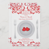 Herzen auf einem Platten-Proben-Abendessen-Party Einladung (Vorne/Hinten)