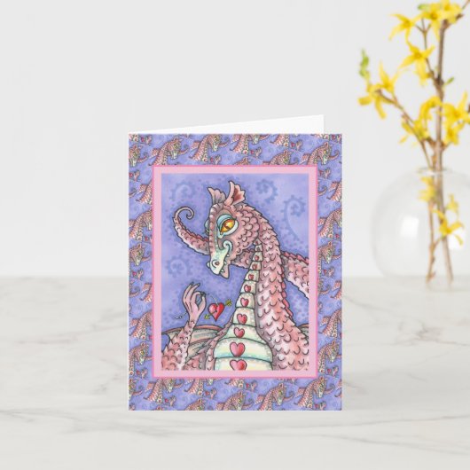 HERZEN AUF EINEM ZEICHENGRUPPEN-DRAGON-VALENTIN, F KARTE (Gelbe Blume)