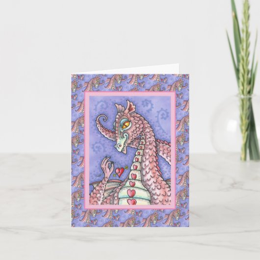 HERZEN AUF EINEM ZEICHENGRUPPEN-DRAGON-VALENTIN, F KARTE (Vorderseite)