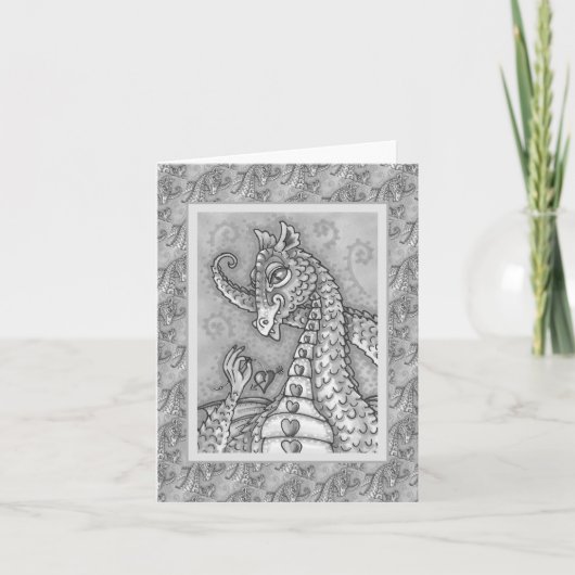 HERZEN AUF EINEM ZEICHENGRUPPEN-DRAGON-VALENTIN, F KARTE (Vorderseite)