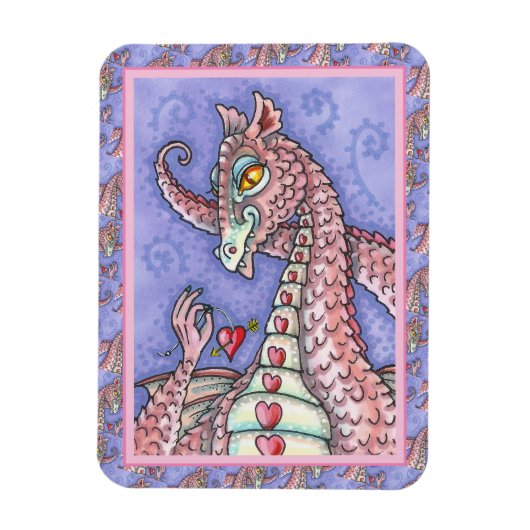 HERZEN AUF EINEM ZEICHENGRUPPEN-DRAGON-VALENTIN, F MAGNET (Vertikal)
