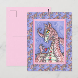 HERZEN AUF EINEM ZEICHENGRUPPEN-DRAGON-VALENTIN, F POSTKARTE