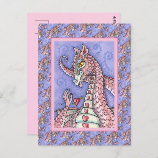 HERZEN AUF EINEM ZEICHENGRUPPEN-DRAGON-VALENTIN, F POSTKARTE (Vorne/Hinten)