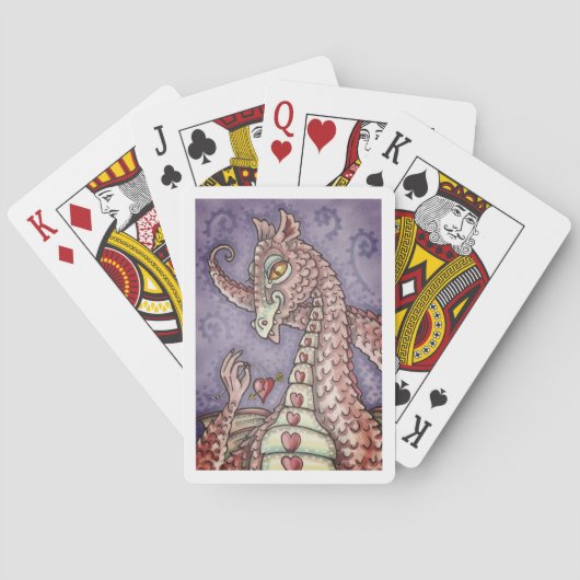 HERZEN AUF EINEM ZEICHENGRUPPEN-DRAGON-VALENTIN, F SPIELKARTEN (Rückseite)