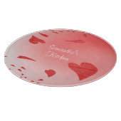 Herzen auf rosa kundenspezifischem Schneidebrett (Ecke)