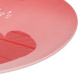 Herzen auf rosa kundenspezifischem Schneidebrett (Ecke)